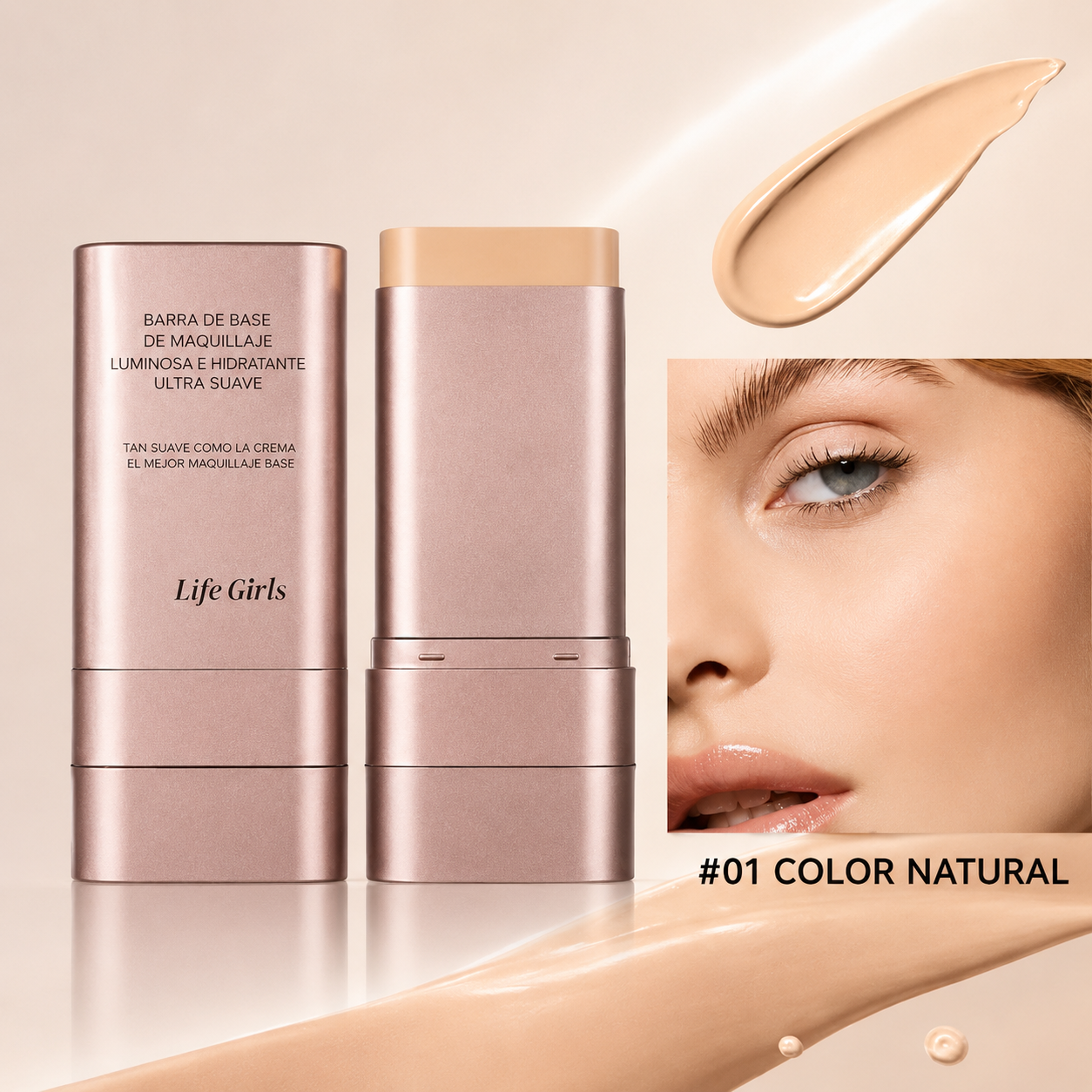 Base Correctora 2 en 1 - Hidratante y Cobertura Natural